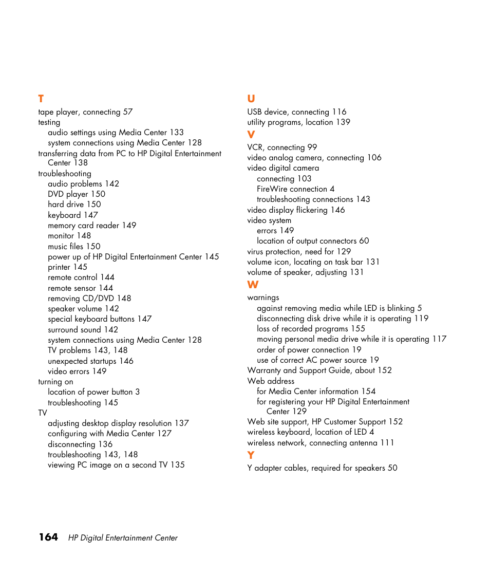 HP Digital Entertainment Center User Manual | Page 170 / 170