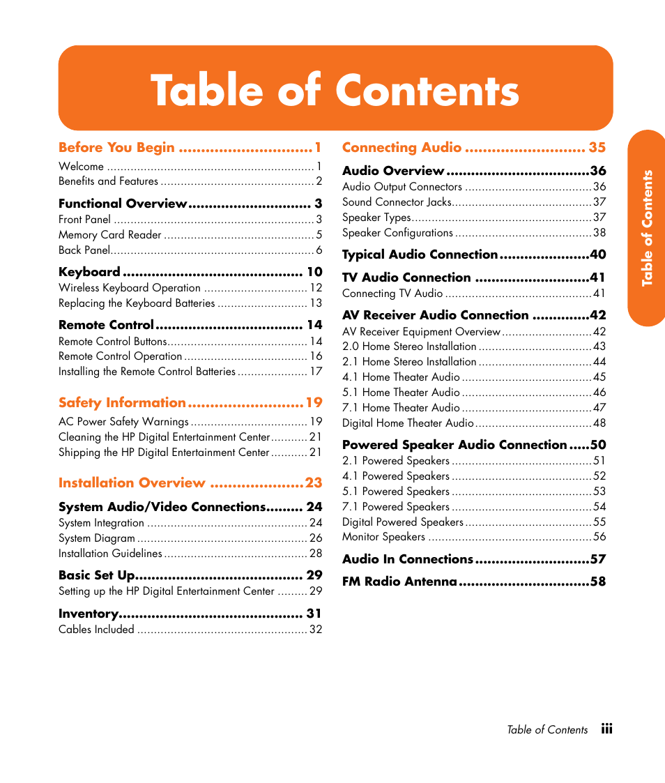 HP Digital Entertainment Center User Manual | Page 3 / 170