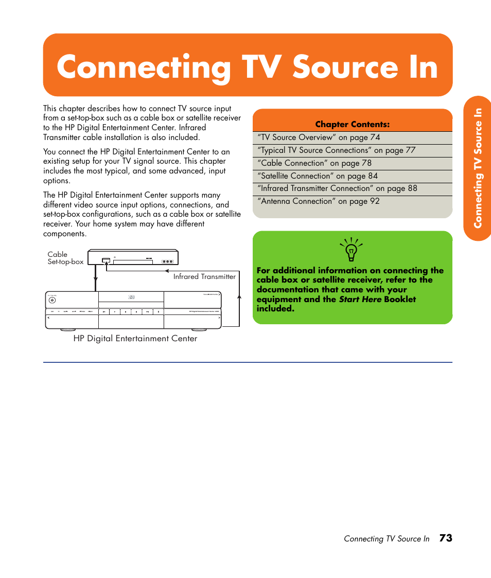 Connecting tv source in | HP Digital Entertainment Center User Manual | Page 79 / 170