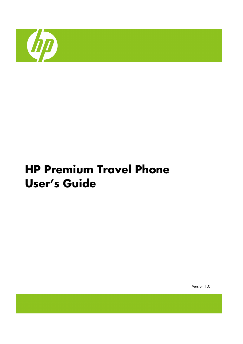 HP Premium Travel Phone User Manual | 24 pages