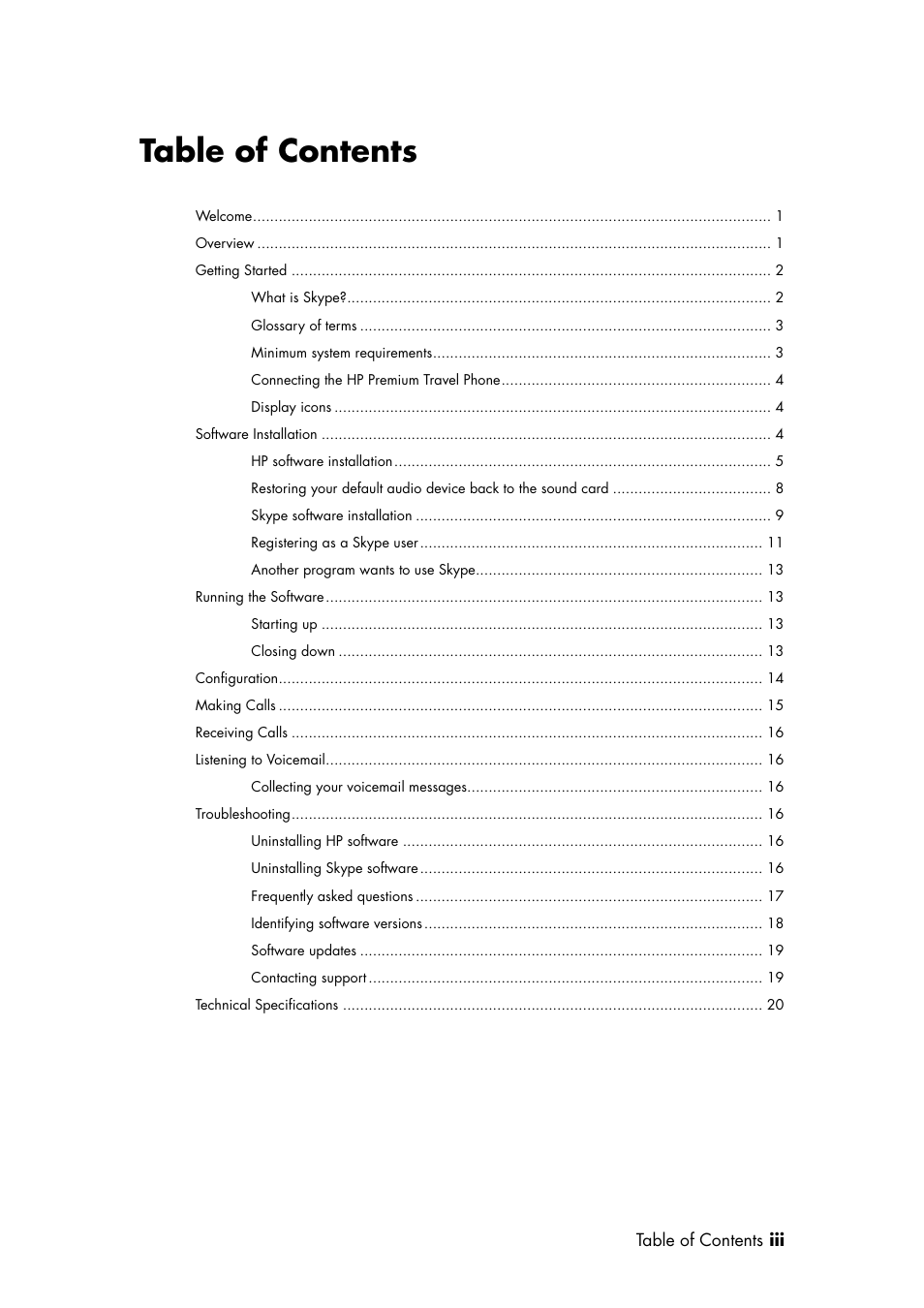 HP Premium Travel Phone User Manual | Page 3 / 24