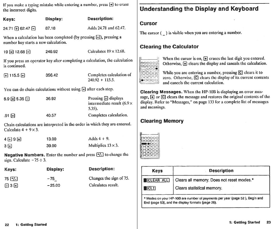 At a glance, Basics—at a glance, Keys: display: description | HP 10B User Manual | Page 13 / 144