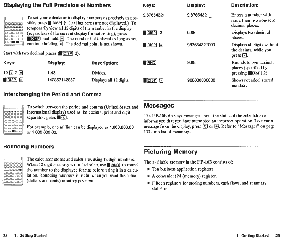 Time value of money (tvm)—at a glance, Iasfl, Keys: display: description | HP 10B User Manual | Page 16 / 144