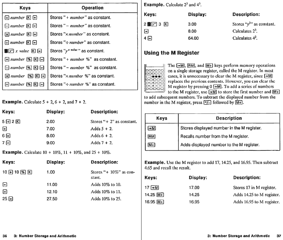 Irr/yr and npv—at a glance, Nnc( k:i, Keys: display: description | HP 10B User Manual | Page 20 / 144