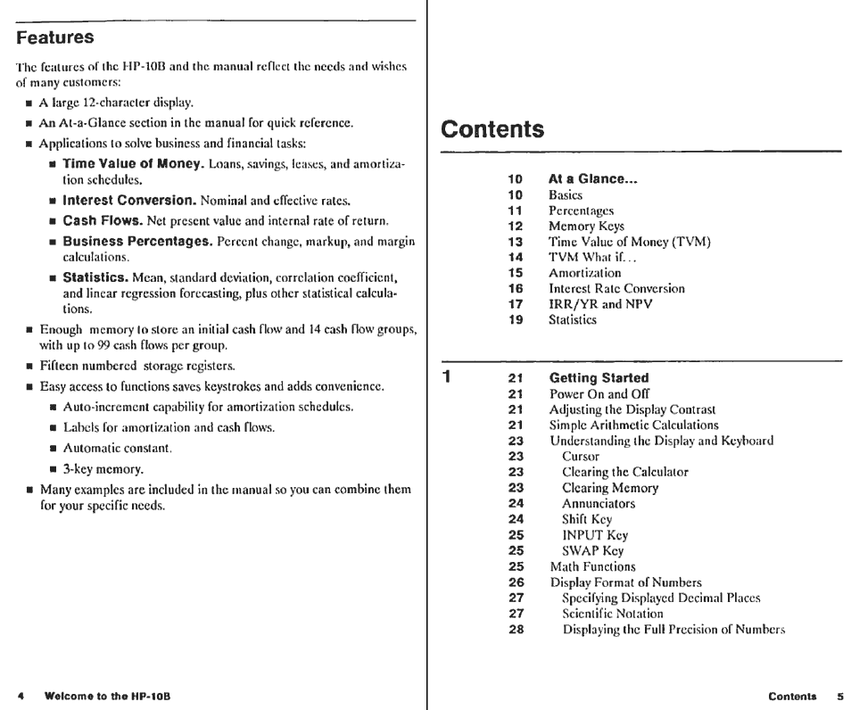 Hp-1 ob business calculator, Owner’s manual | HP 10B User Manual | Page 4 / 144