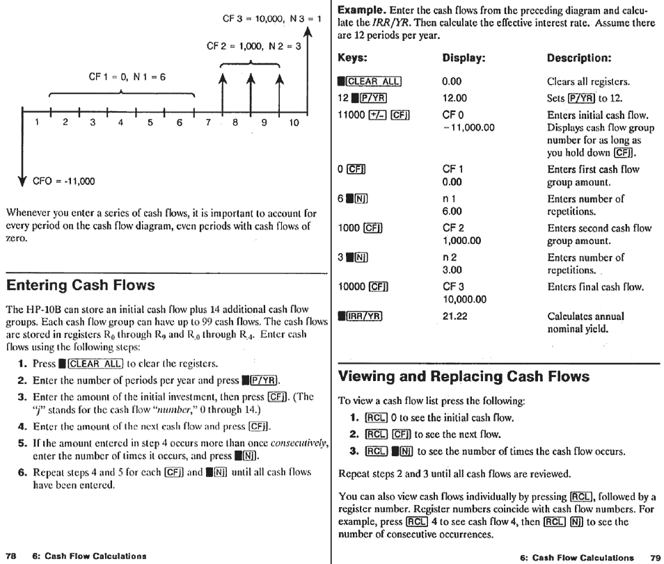 Using numbered registers, Keys: display: description | HP 10B User Manual | Page 41 / 144