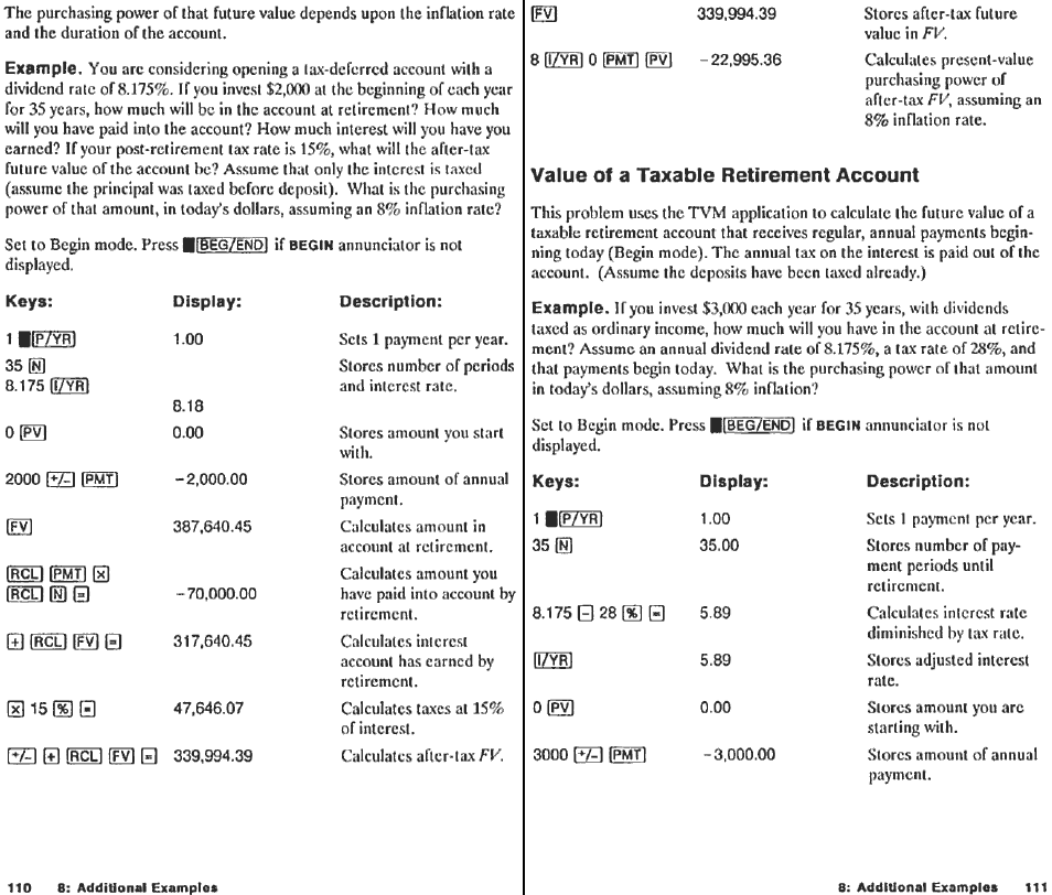 Part 2, Keys, Display: 12.00 | Description | HP 10B User Manual | Page 57 / 144