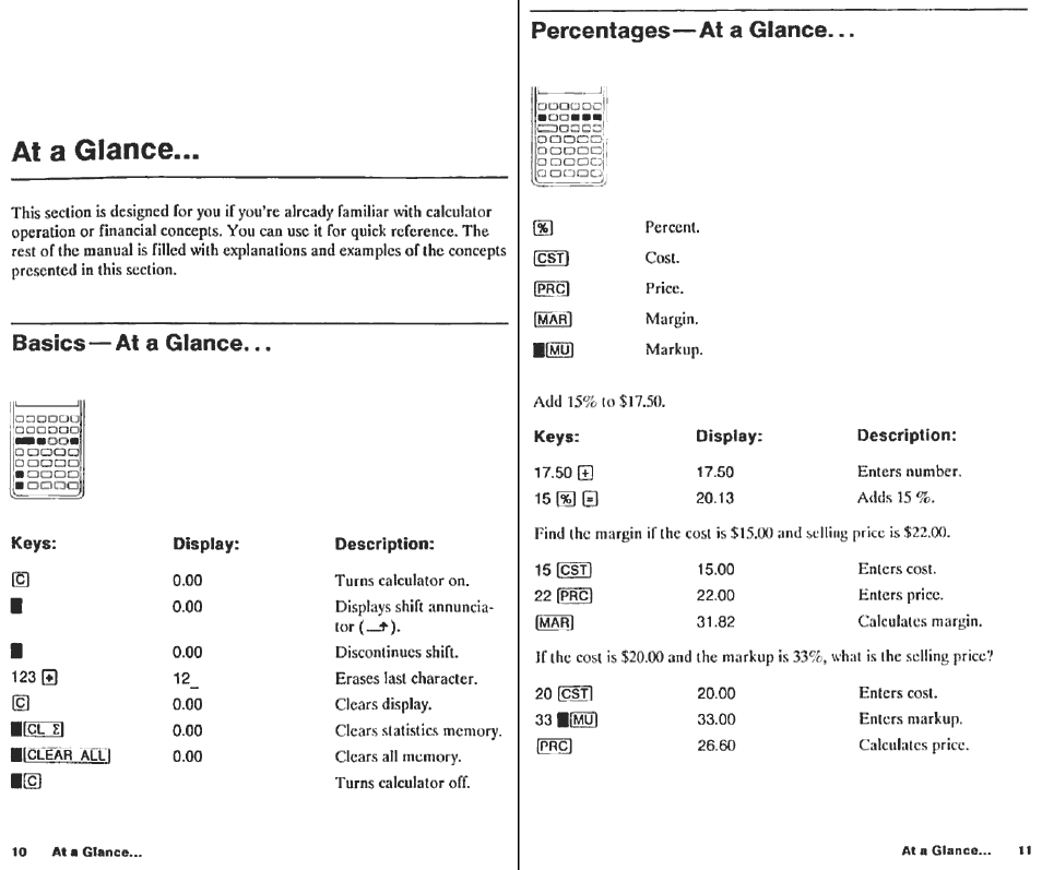Features, Time value of money, Interest conversion | Cash flows, Business percentages, Statistics | HP 10B User Manual | Page 7 / 144