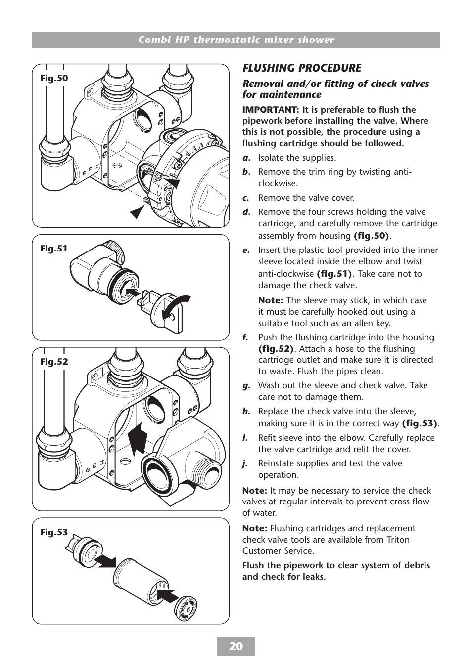 Flushing procedure | HP COMBI 2180206H User Manual | Page 22 / 36
