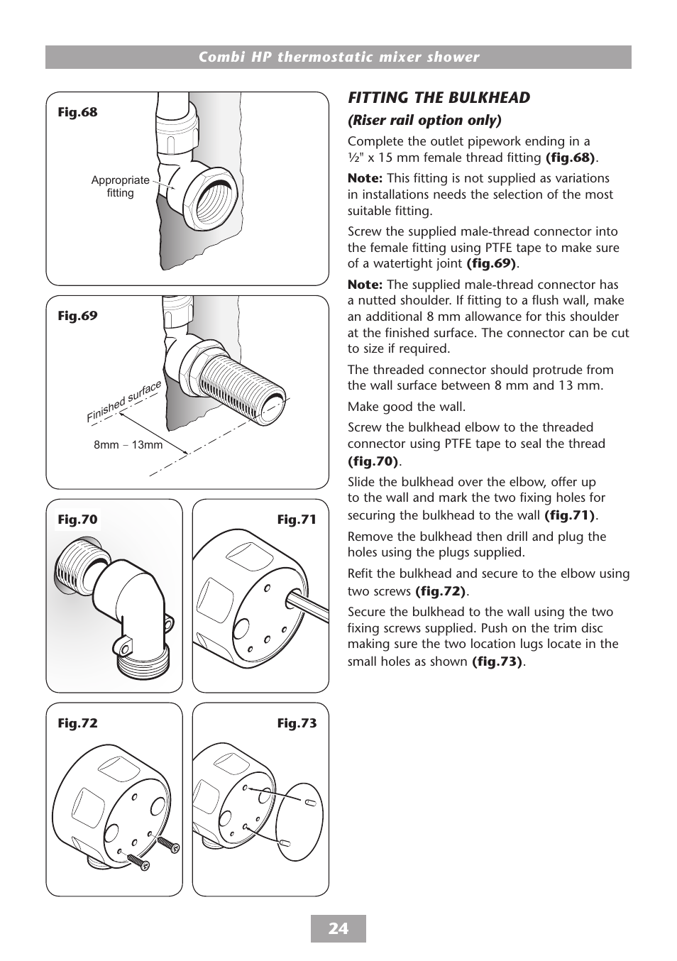 Fitting the bulkhead | HP COMBI 2180206H User Manual | Page 26 / 36