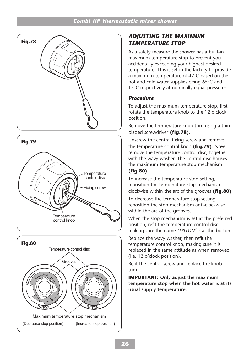 Adjusting the maximum temperature stop | HP COMBI 2180206H User Manual | Page 28 / 36