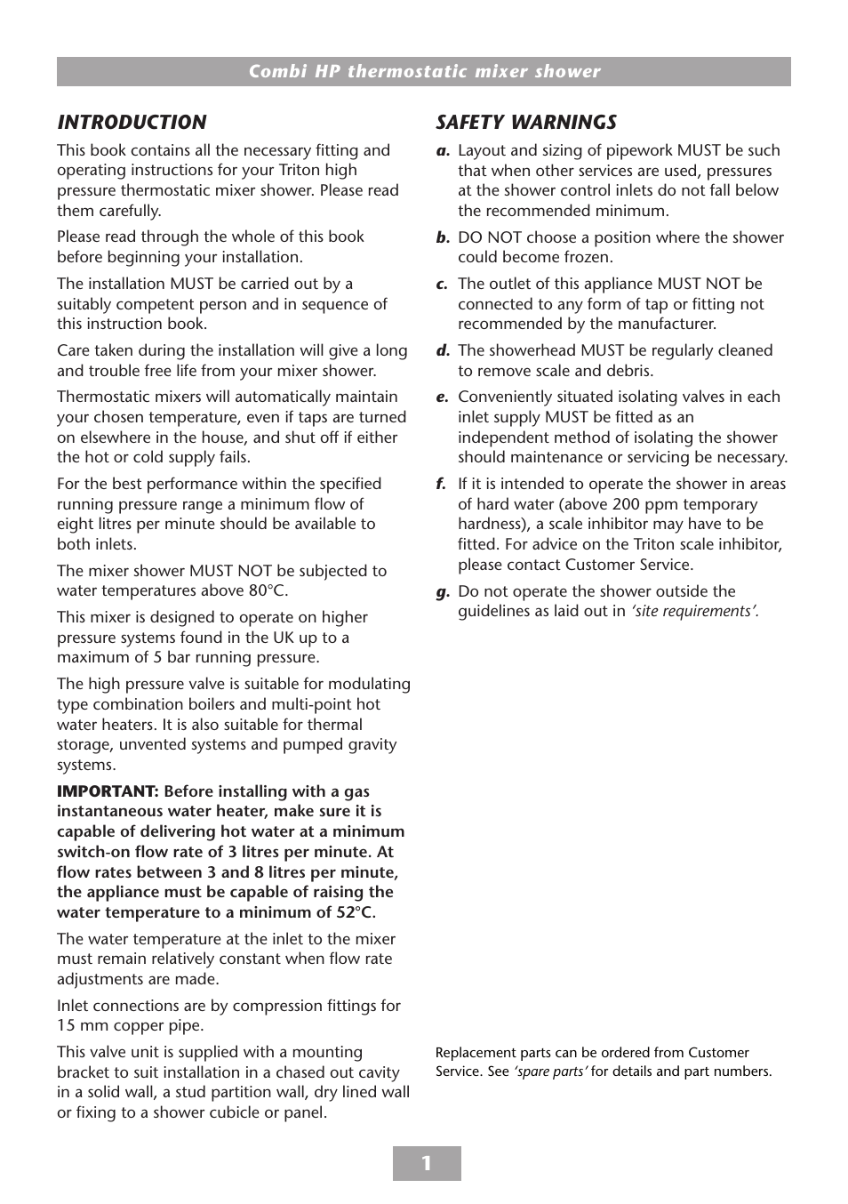 Introduction, Safety warnings | HP COMBI 2180206H User Manual | Page 3 / 36
