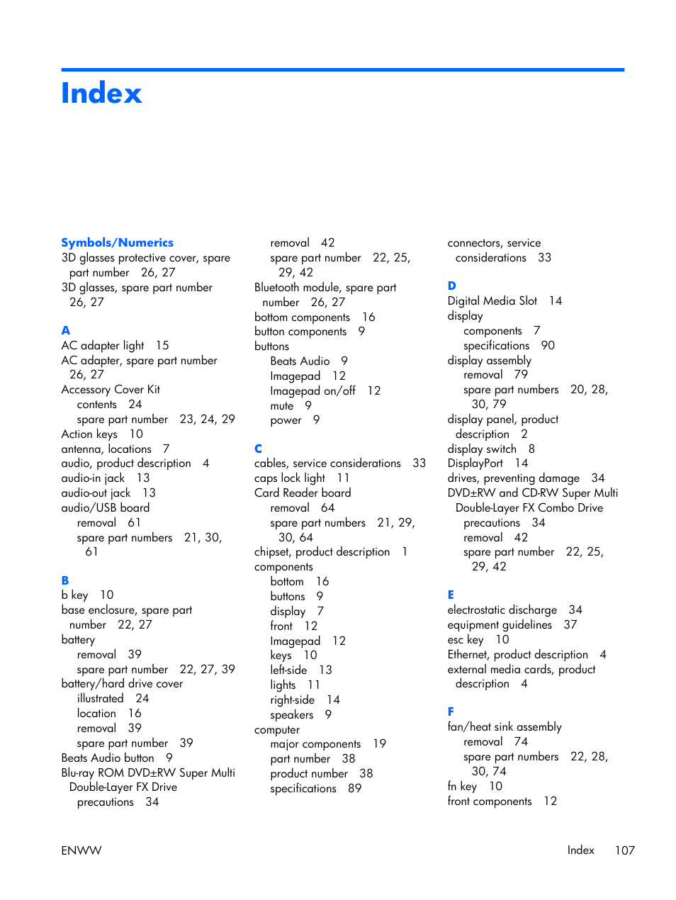 Index | HP 17 User Manual | Page 115 / 120