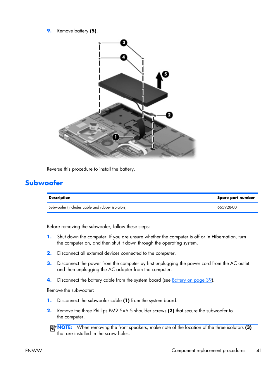 Subwoofer | HP 17 User Manual | Page 49 / 120