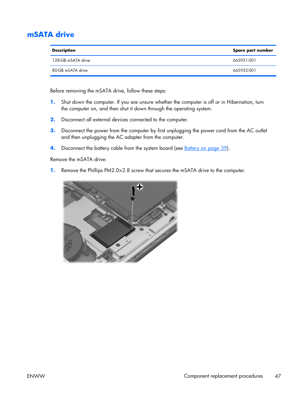 Msata drive | HP 17 User Manual | Page 55 / 120
