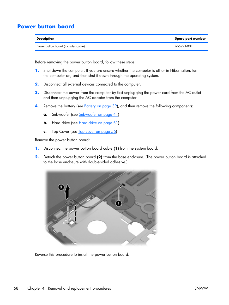 Power button board | HP 17 User Manual | Page 76 / 120