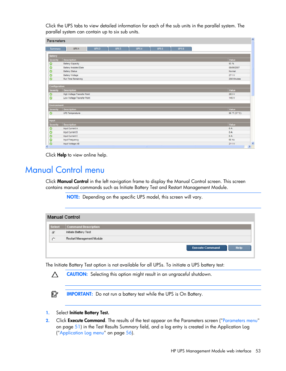Manual control menu | HP J4367A User Manual | Page 53 / 120
