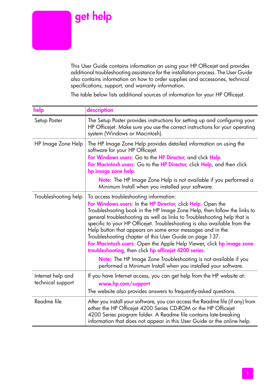 Get help | HP 4200 User Manual | Page 11 / 166