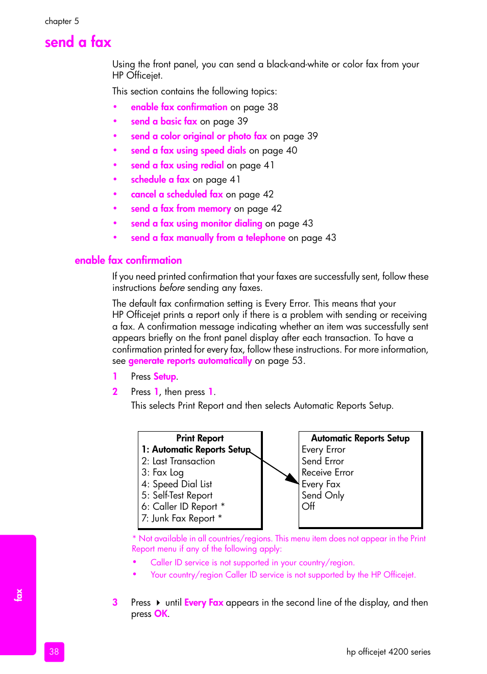 Send a fax | HP 4200 User Manual | Page 48 / 166