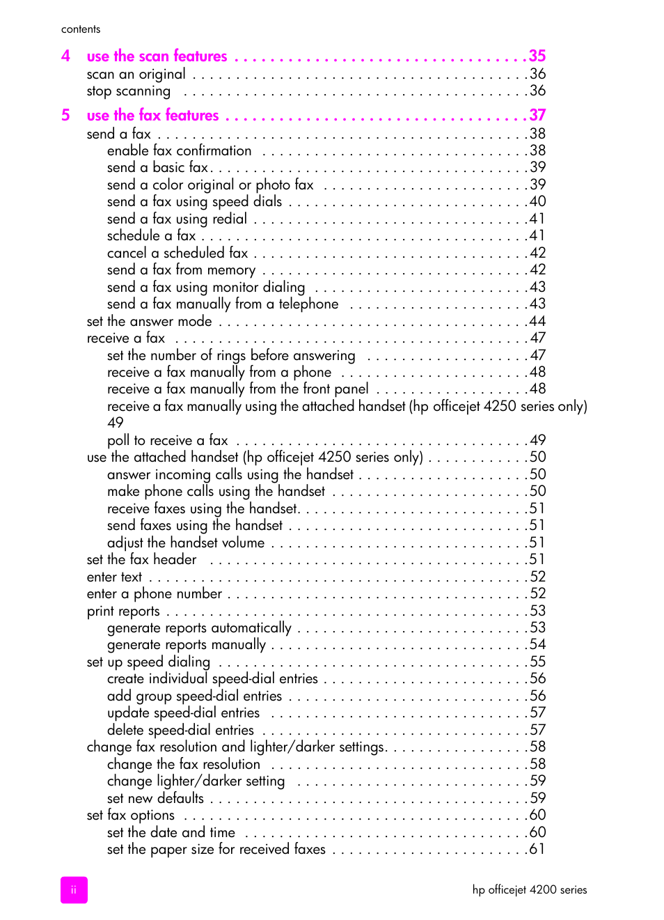 HP 4200 User Manual | Page 6 / 166