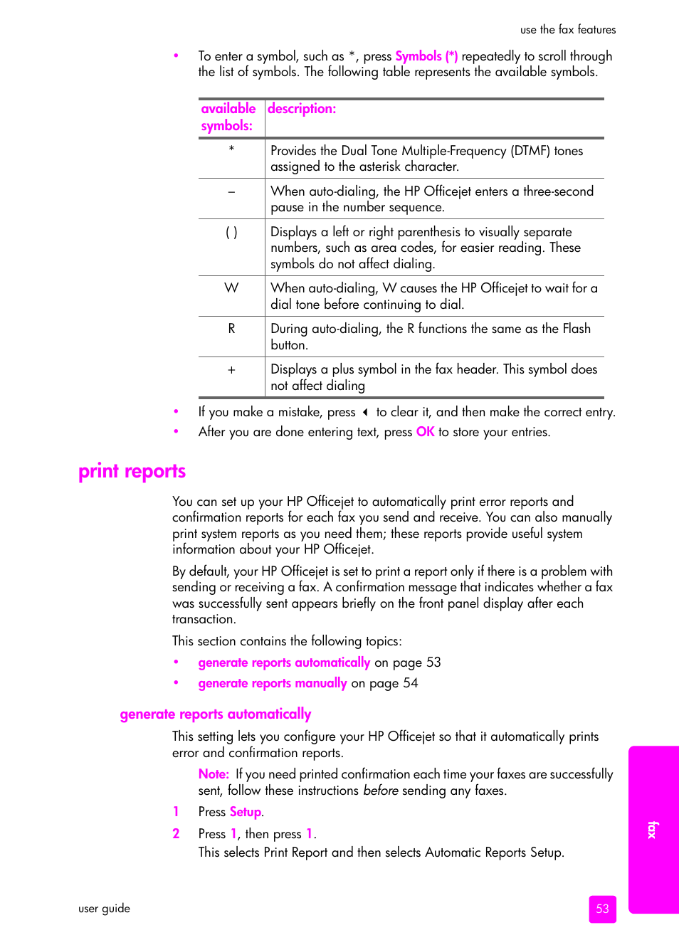 Print reports | HP 4200 User Manual | Page 63 / 166
