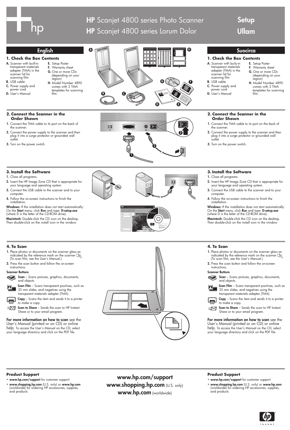 HP 4800 User Manual | 2 pages