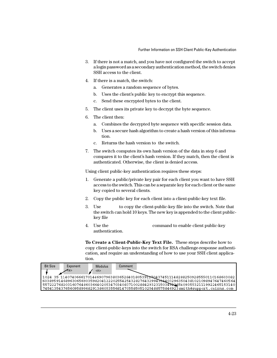 To create a client-public-key text file | HP 4100GL User Manual | Page 107 / 228