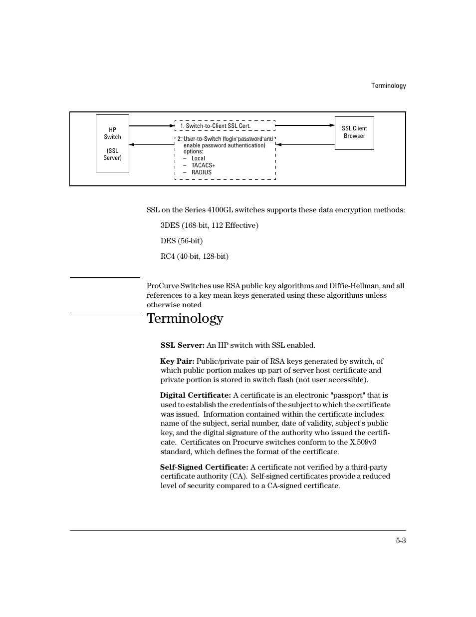 Terminology | HP 4100GL User Manual | Page 115 / 228