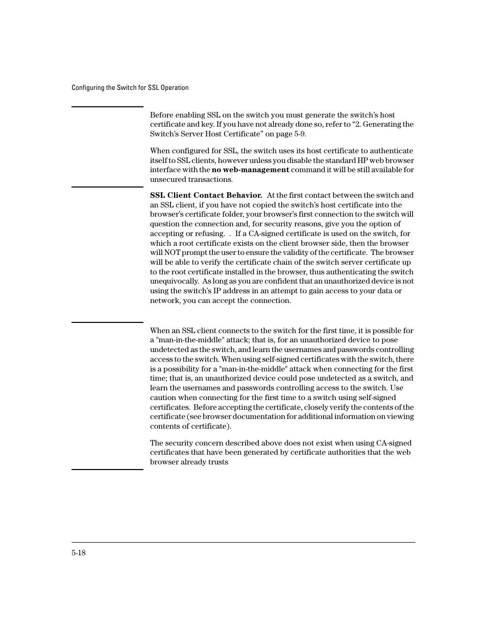 Ssl client contact behavior | HP 4100GL User Manual | Page 130 / 228