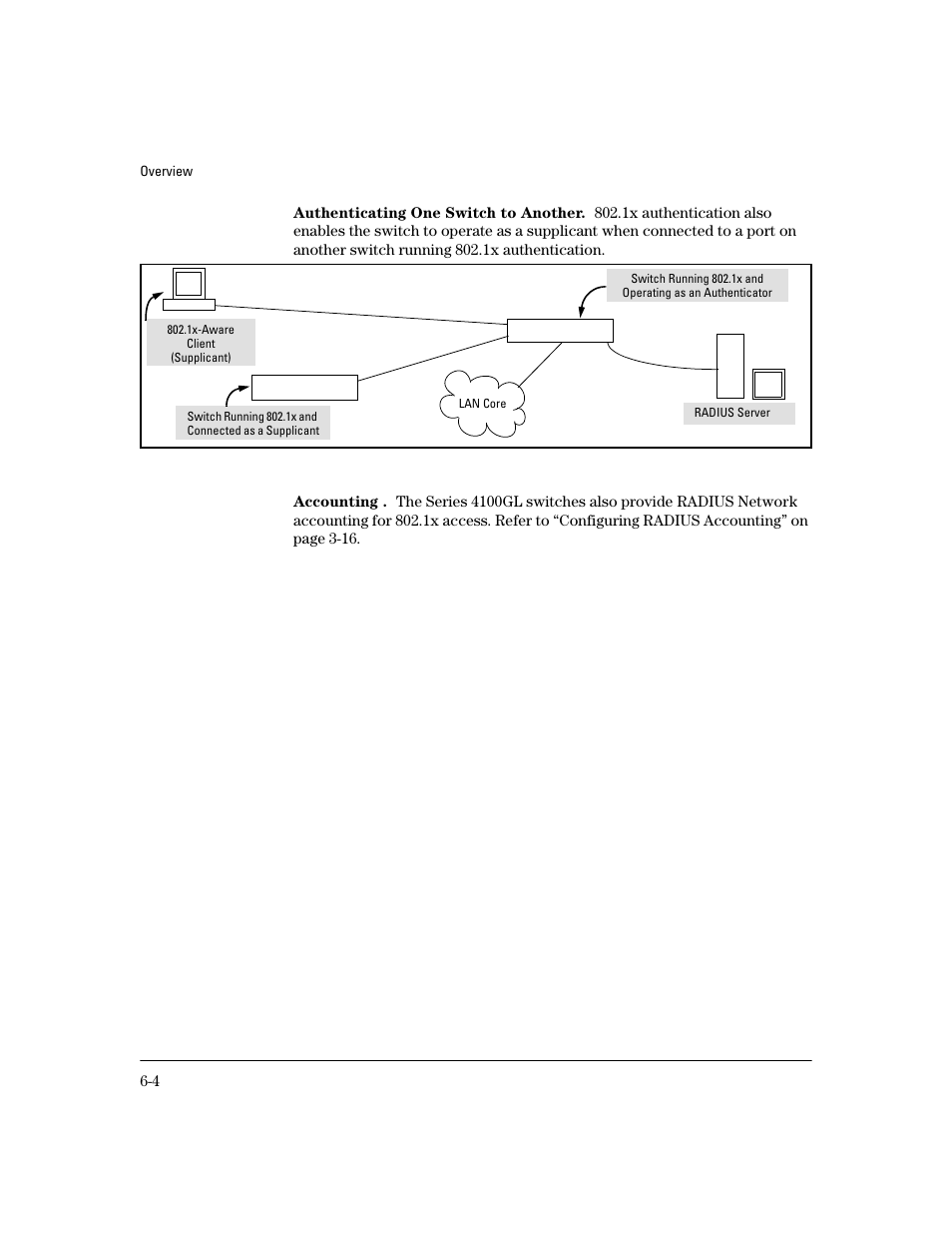 Authenticating one switch to another, Accounting | HP 4100GL User Manual | Page 138 / 228