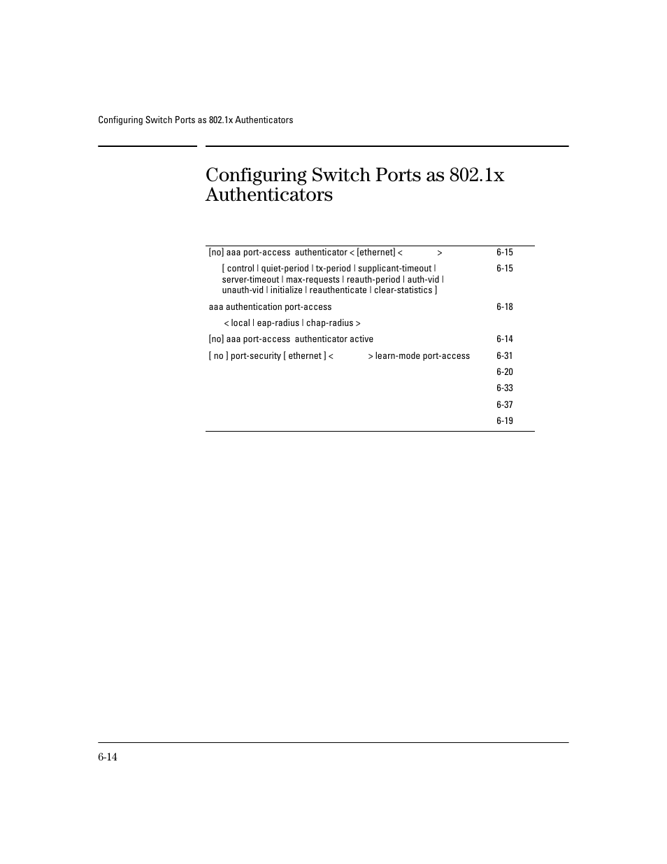 Configuring switch ports as 802.1x authenticators | HP 4100GL User Manual | Page 148 / 228