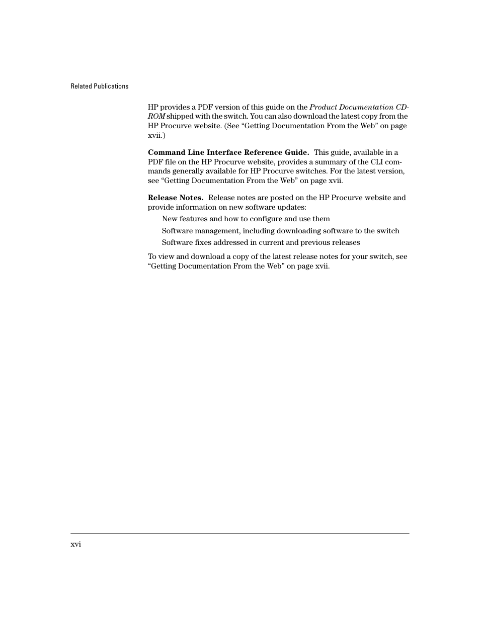 Command line interface reference guide, Release notes | HP 4100GL User Manual | Page 18 / 228