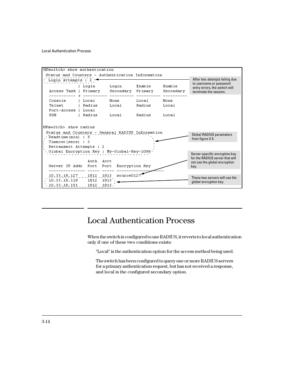 Local authentication process | HP 4100GL User Manual | Page 68 / 228