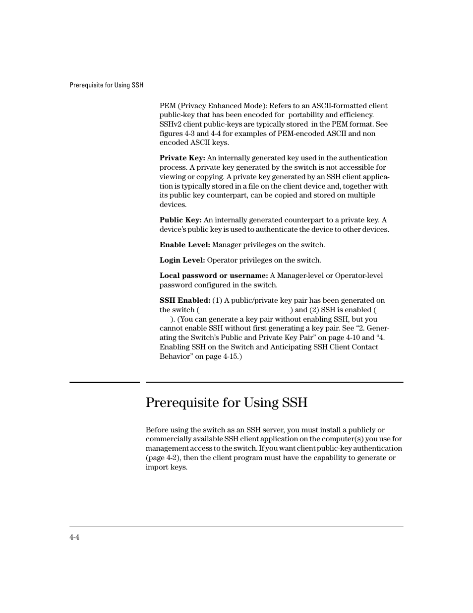 Prerequisite for using ssh | HP 4100GL User Manual | Page 88 / 228