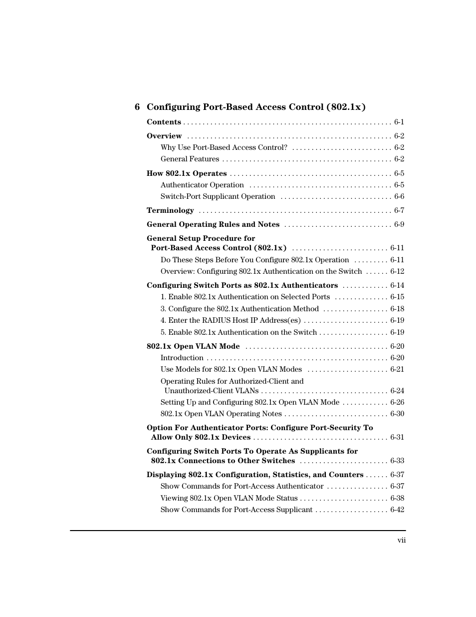 Configuring port-based access control (802.1x) | HP 4100GL User Manual | Page 9 / 228