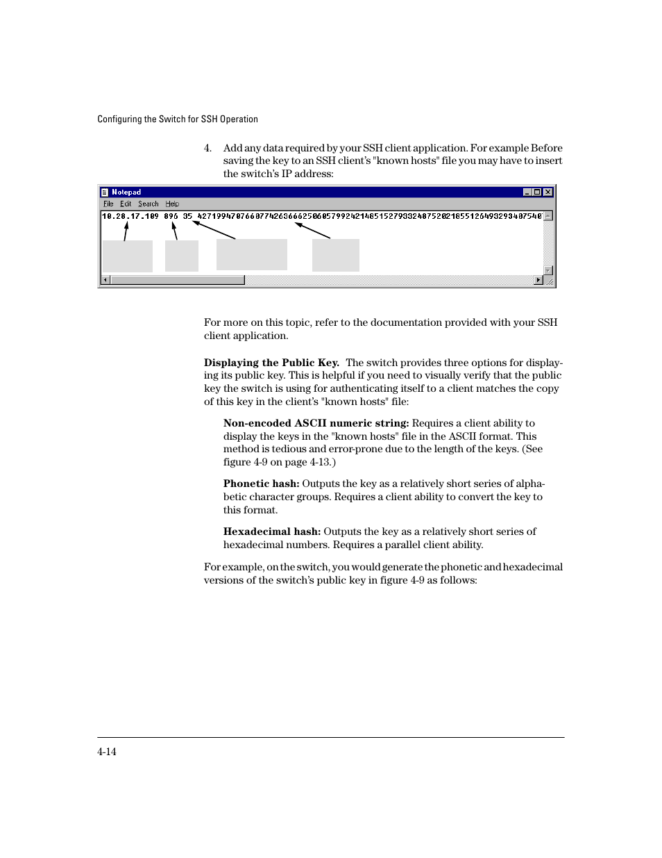 Displaying the public key | HP 4100GL User Manual | Page 98 / 228