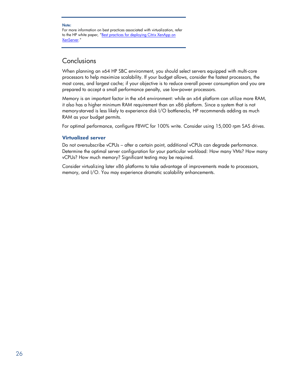 Conclusions | HP PROLIANT BL465C G7 User Manual | Page 26 / 30