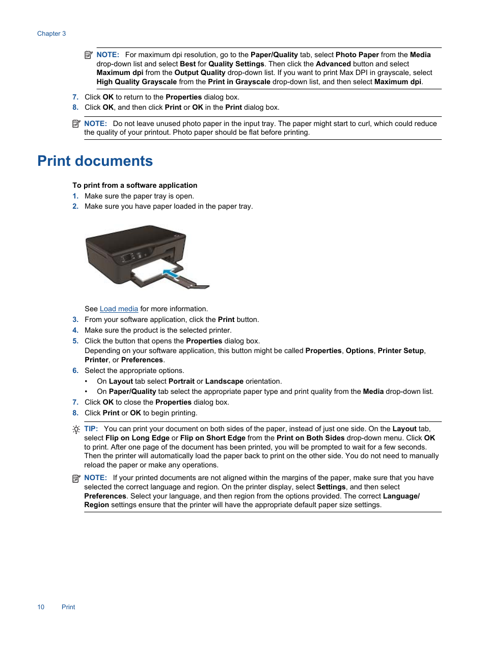 Print documents | HP 3520 User Manual | Page 12 / 66