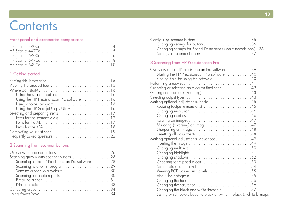 HP 5400c Series User Manual | Page 13 / 146