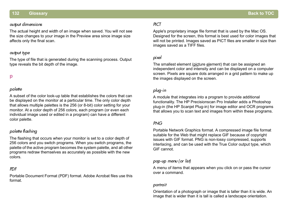 Pict, Apple's | HP 5400c Series User Manual | Page 132 / 146