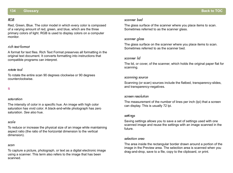 Rich text, The r | HP 5400c Series User Manual | Page 134 / 146