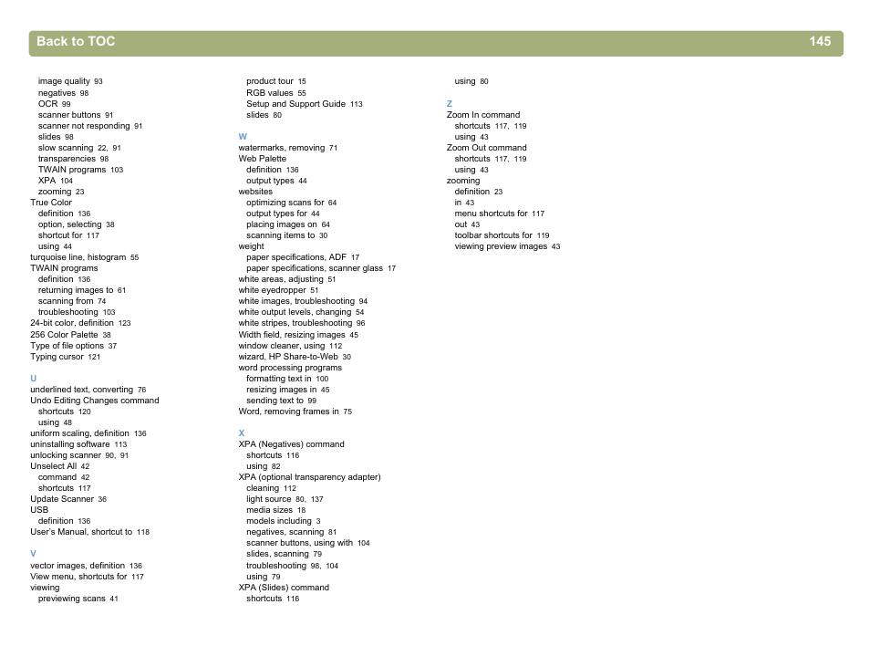 Back to toc 145 | HP 5400c Series User Manual | Page 145 / 146