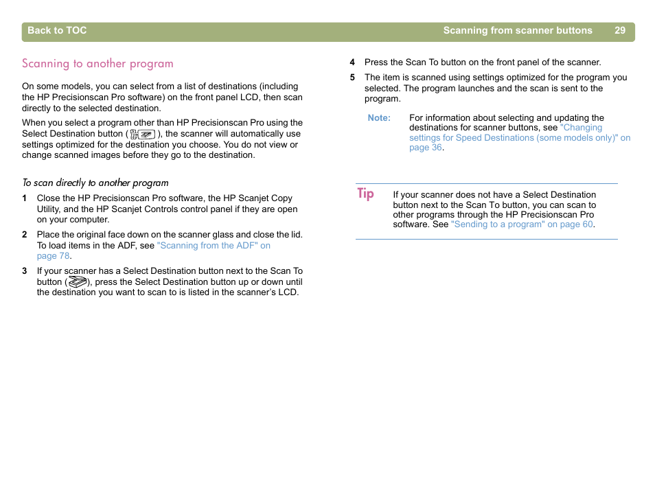 Scanning to another program | HP 5400c Series User Manual | Page 29 / 146