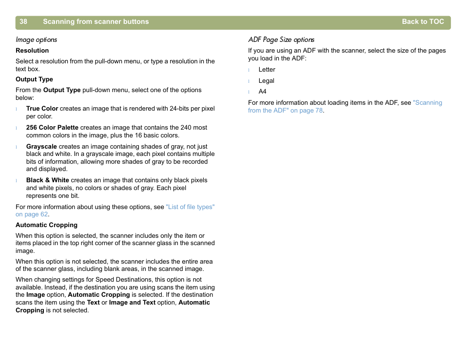Ge options (see | HP 5400c Series User Manual | Page 38 / 146