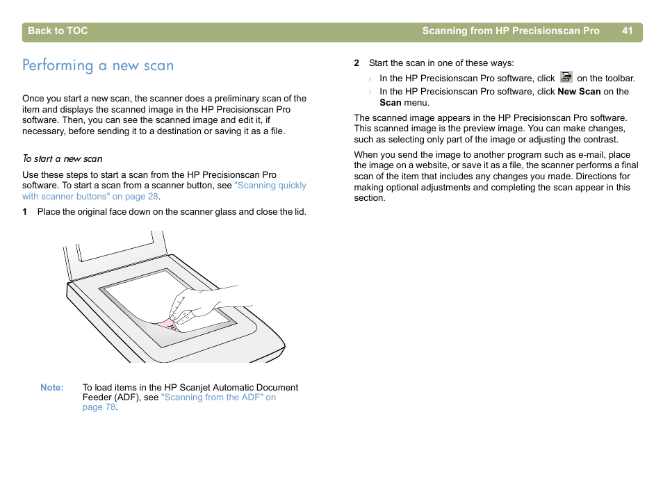 Performing a new scan | HP 5400c Series User Manual | Page 41 / 146