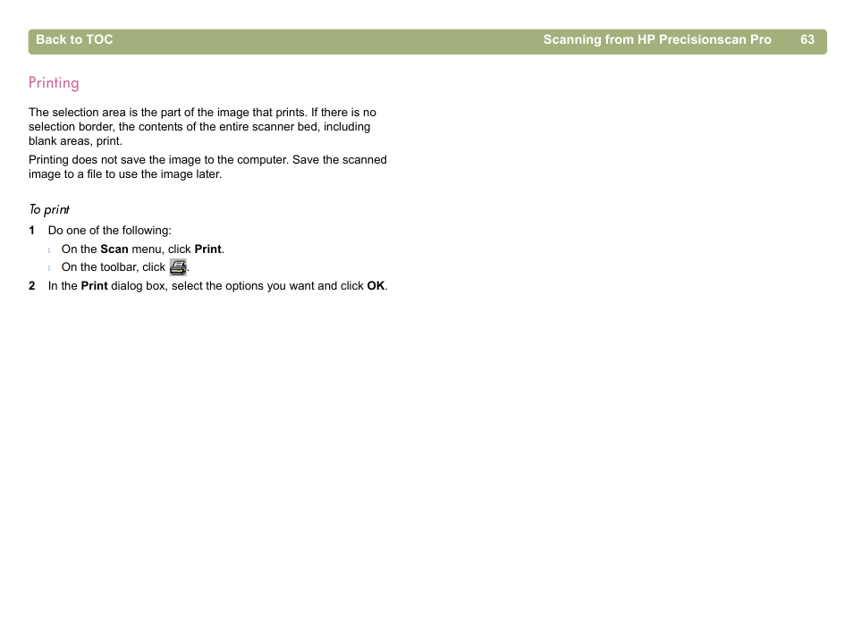 Printing | HP 5400c Series User Manual | Page 63 / 146