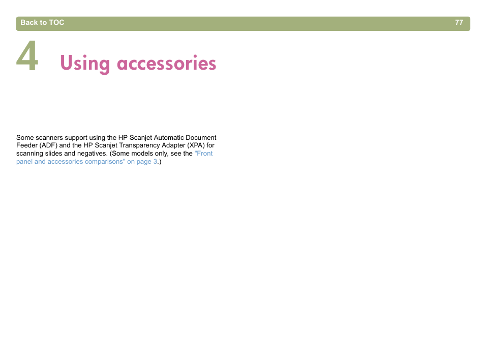 Using accessories, 4 using accessories | HP 5400c Series User Manual | Page 77 / 146