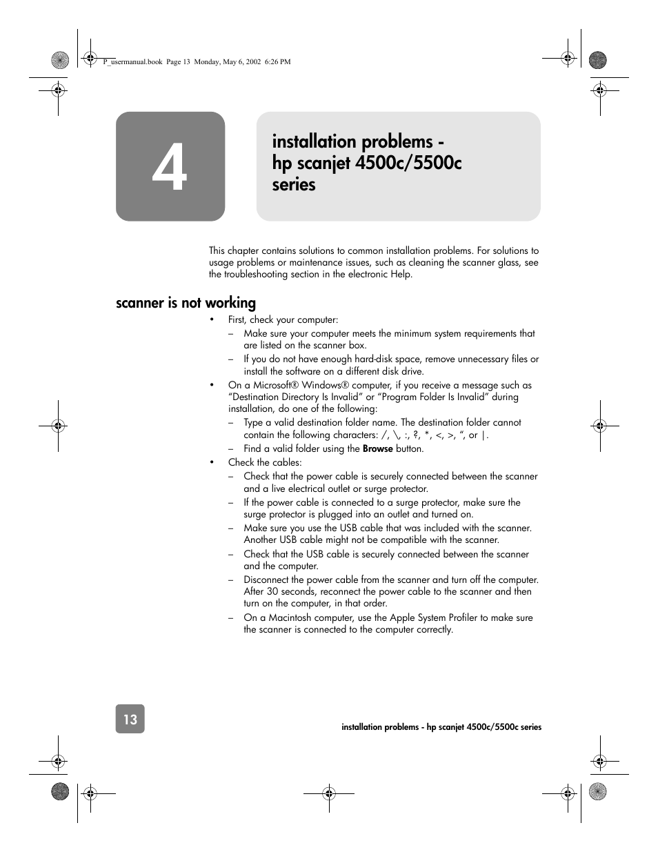 Scanner is not working | HP 4500c Series User Manual | Page 18 / 74