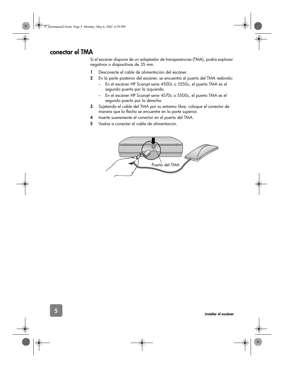 Conectar el tma | HP 4500c Series User Manual | Page 32 / 74