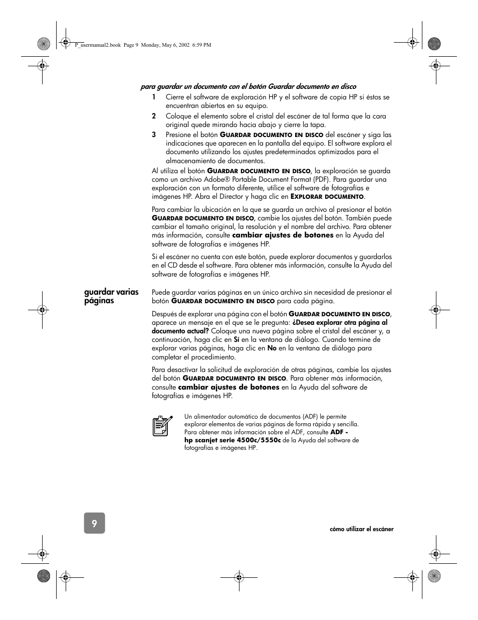 Guardar varias páginas | HP 4500c Series User Manual | Page 36 / 74
